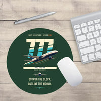 Thumbnail for Boeing 777-200LR design on dark green round mouse pad