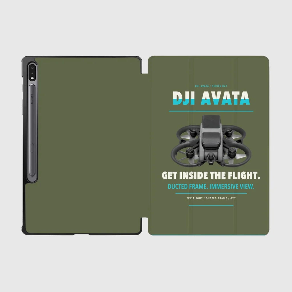 DJI Avata design on green army samsung tablet tablet case