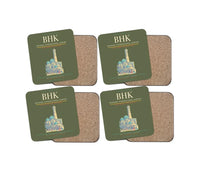 Thumbnail for Bukhara International Airport BHK Coaster 4-Pieces-Set - Green Army