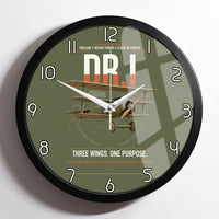 Thumbnail for Fokker Dr.I design on green army framed wall clock