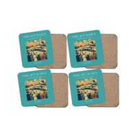 Thumbnail for The Jet Dawn - Designed Coasters design on turquoise 4-pieces-set