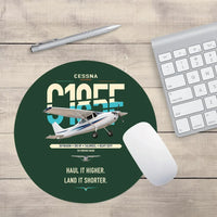 Thumbnail for Cessna A185F Skywagon design on dark green round mouse pad