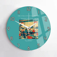 Thumbnail for VINTAGE G4247 - The Soda Fountain Airport - Designed Wall Clocks design on turquoise no-frame