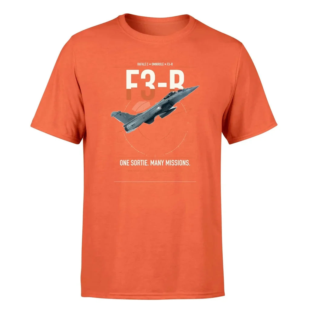 Dassault Rafale C — F3-R standard design on orange t-shirt, single-side print