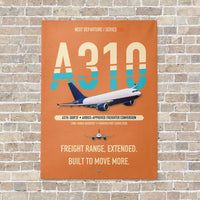 Thumbnail for Airbus A310-300P2F vertical canvas print - no frame - orange background