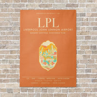 Thumbnail for Liverpool John Lennon Airport LPL vertical canvas print - no frame - orange background