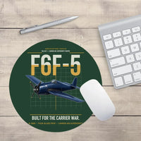 Thumbnail for F6F-5 Hellcat design on dark green round mouse pad