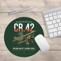 Thumbnail for Fiat CR.42 Falco design on dark green round mouse pad
