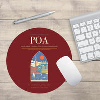 Thumbnail for Porto Alegre - Salgado Filho International Airport POA Mouse-Pad Round - Dark Red