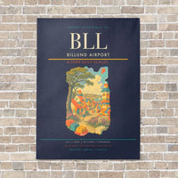 Thumbnail for Billund Airport BLL - Canvas No Frame - Navy Blue