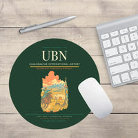 Thumbnail for Ulaanbaatar International Airport (UBN) design on dark green round mouse pad