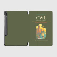 Thumbnail for Cardiff Airport (CWL) design on green army samsung tablet tablet case