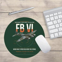 Thumbnail for de Havilland Mosquito FB VI design on dark green round mouse pad