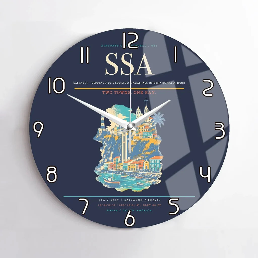 Salvador - Deputado Luis Eduardo Magalhaes International Airport SSA Wall-Clock No-Frame - Navy Blue