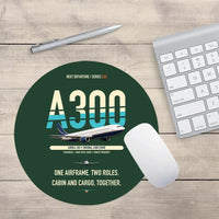 Thumbnail for Airbus A300C4-203 design on dark green round mouse pad