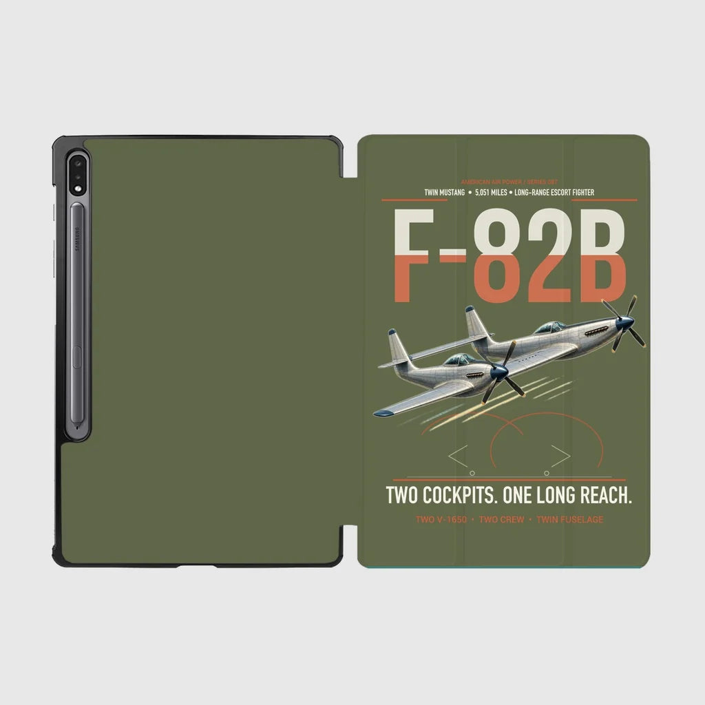 F-82B Twin Mustang design on green army samsung tablet tablet case