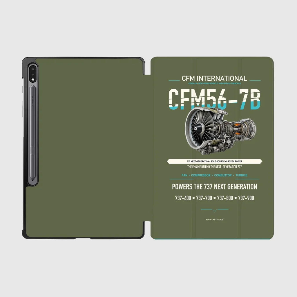 CFM56-7B design on green army samsung tablet tablet case