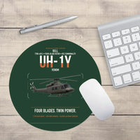 Thumbnail for Bell UH-1Y Venom design on dark green round mouse pad