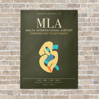 Thumbnail for Malta International Airport MLA - Canvas Framed - Green Army