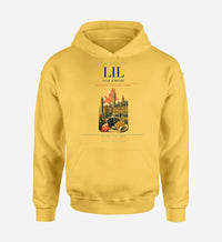 Thumbnail for Lille Airport (LIL) design on yellow hoodie single-side print