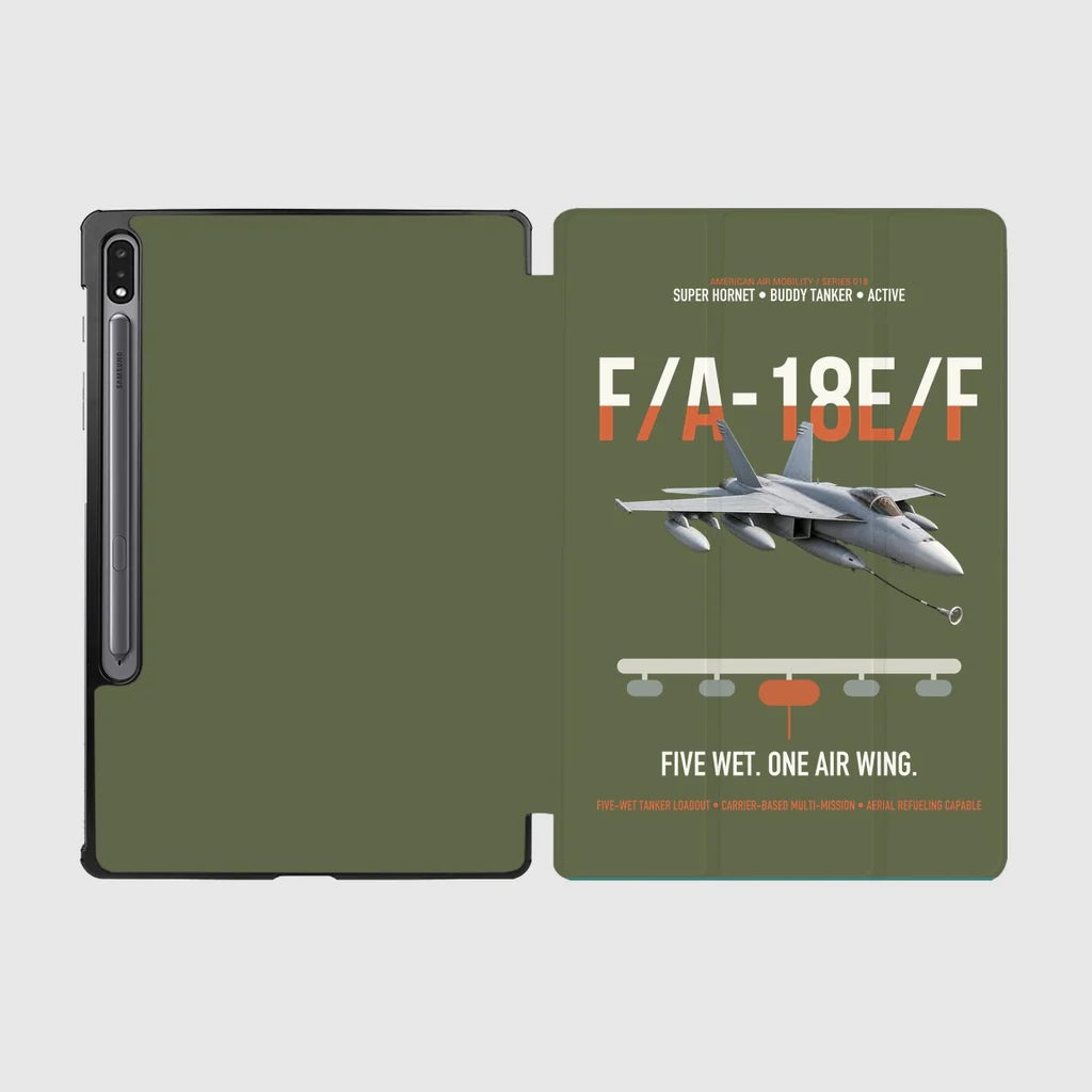 F A-18E F Buddy Tanker design on green army samsung tablet tablet case