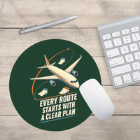 Thumbnail for Every Route Starts With A Clear Plan design on dark green round mouse pad