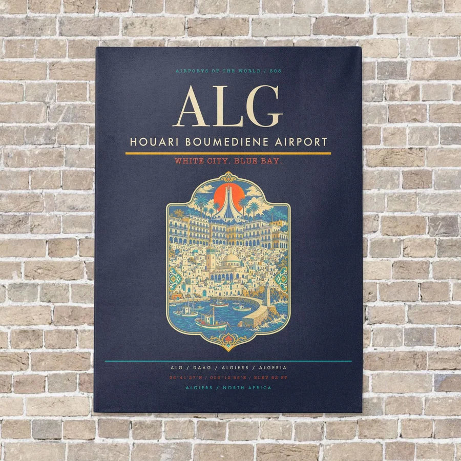 Houari Boumediene Airport ALG - Canvas No Frame - Navy Blue