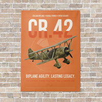Thumbnail for Fiat CR.42 Falco vertical canvas print - no frame - orange background