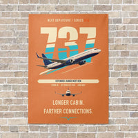 Thumbnail for Boeing 737-900ER vertical canvas print - no frame - orange background