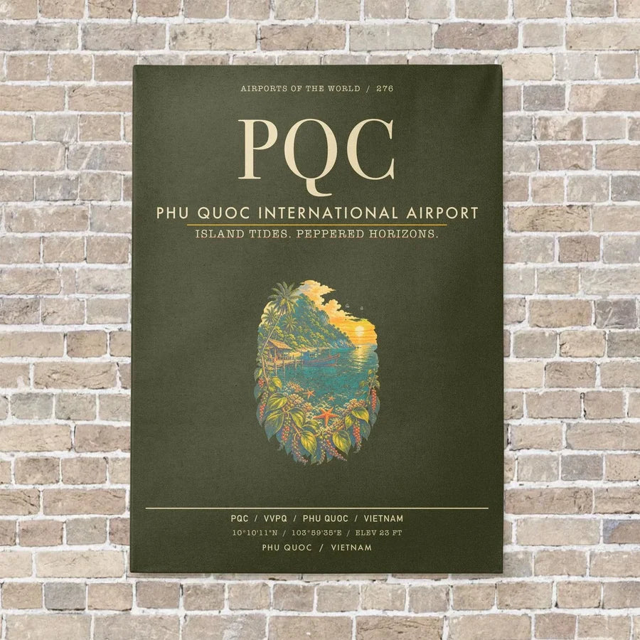 Phu Quoc International Airport PQC - Canvas Framed - Green Army