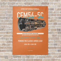 Thumbnail for CFM56-5C vertical canvas print - no frame - orange background
