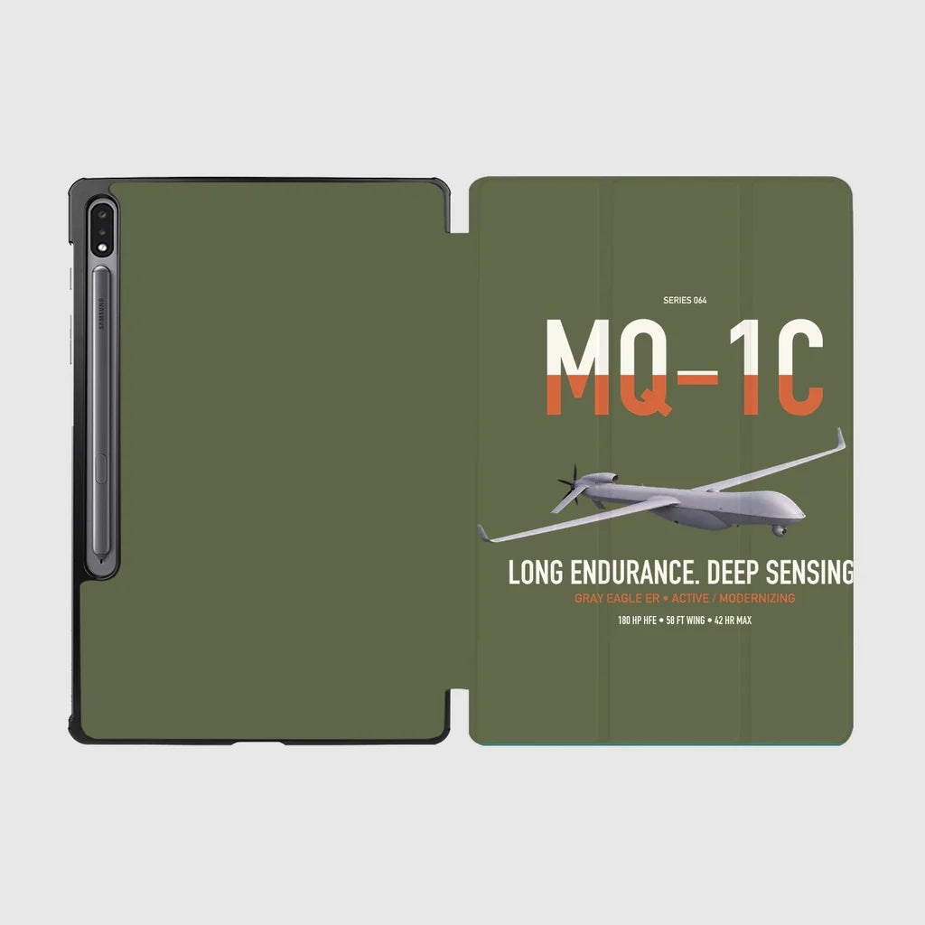 MQ-1C Gray Eagle ER design on green army samsung tablet tablet case