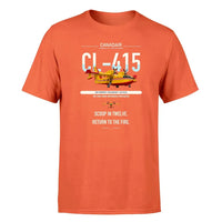 Thumbnail for Canadair CL-415 design on orange t-shirt, single-side print
