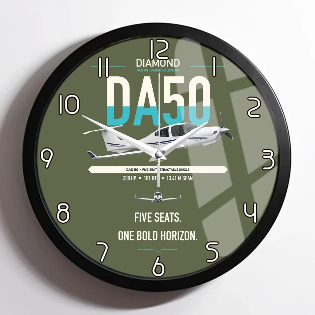Diamond DA50 RG design on green army framed wall clock