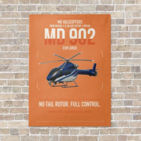 Thumbnail for MD Helicopters MD 902 Explorer vertical canvas print - no frame - orange background