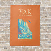 Thumbnail for Yakutat Airport YAK vertical canvas print - no frame - orange background
