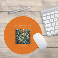 Thumbnail for VINTAGE G4274 - The River Delta Maze - Designed Mouse Pads design on orange round