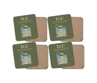 Thumbnail for Toncontín International Airport (TGU) design on green army 4 pieces set coaster