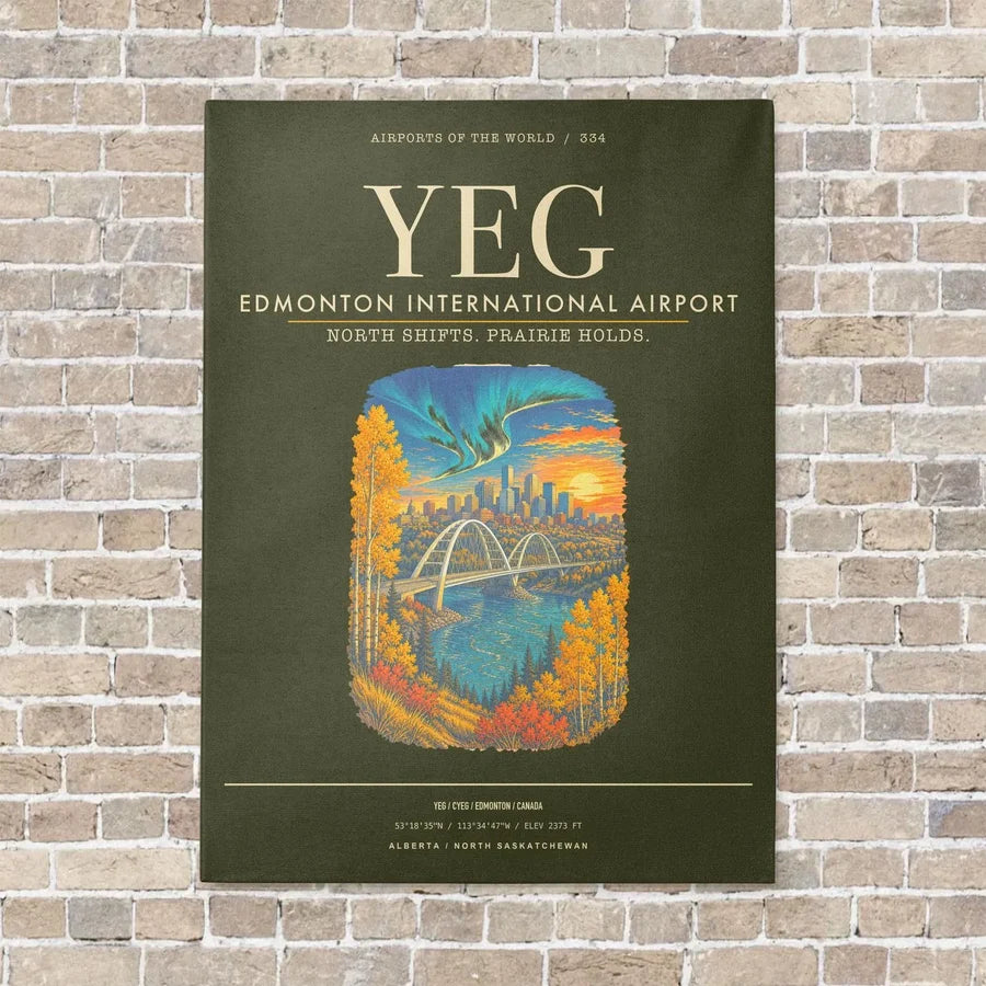 Edmonton International Airport YEG - Canvas Framed - Green Army