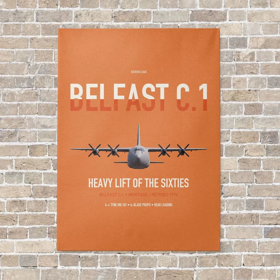 Short Belfast C.1 vertical canvas print - no frame - orange background