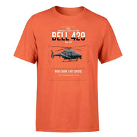 Thumbnail for Bell 429 design on orange t-shirt, single-side print