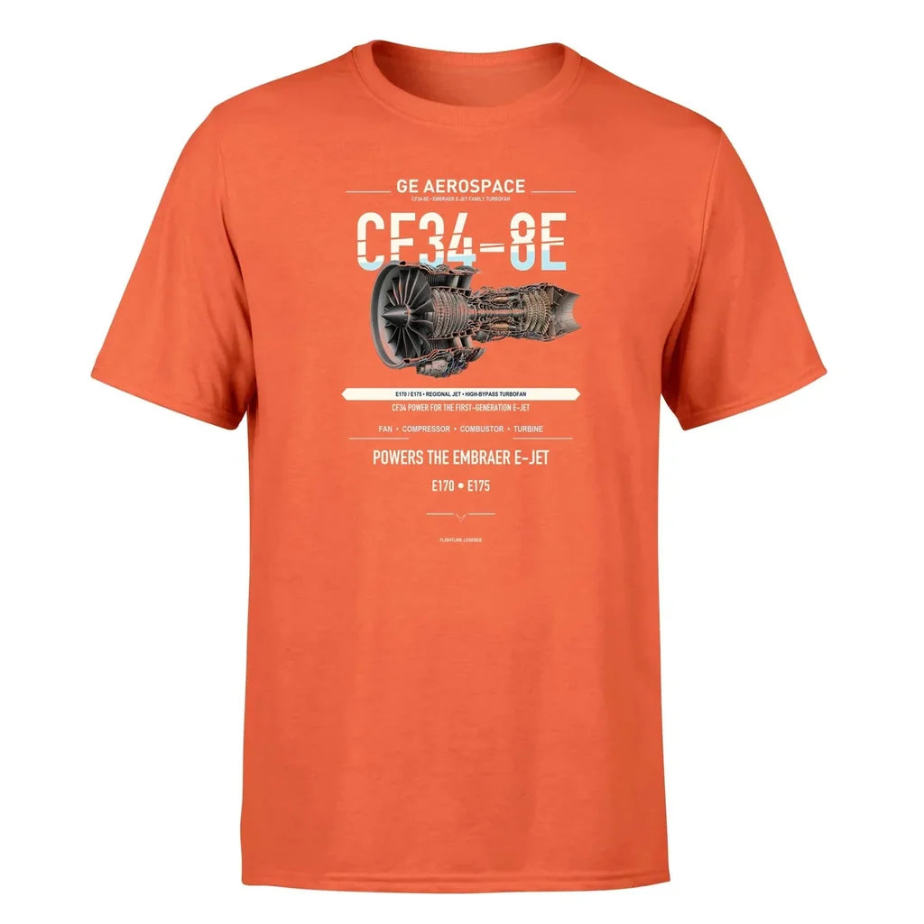 CF34-8E design on orange single side