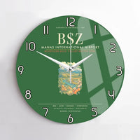 Thumbnail for Manas International Airport Bishkek BSZ Wall-Clock No-Frame - Green