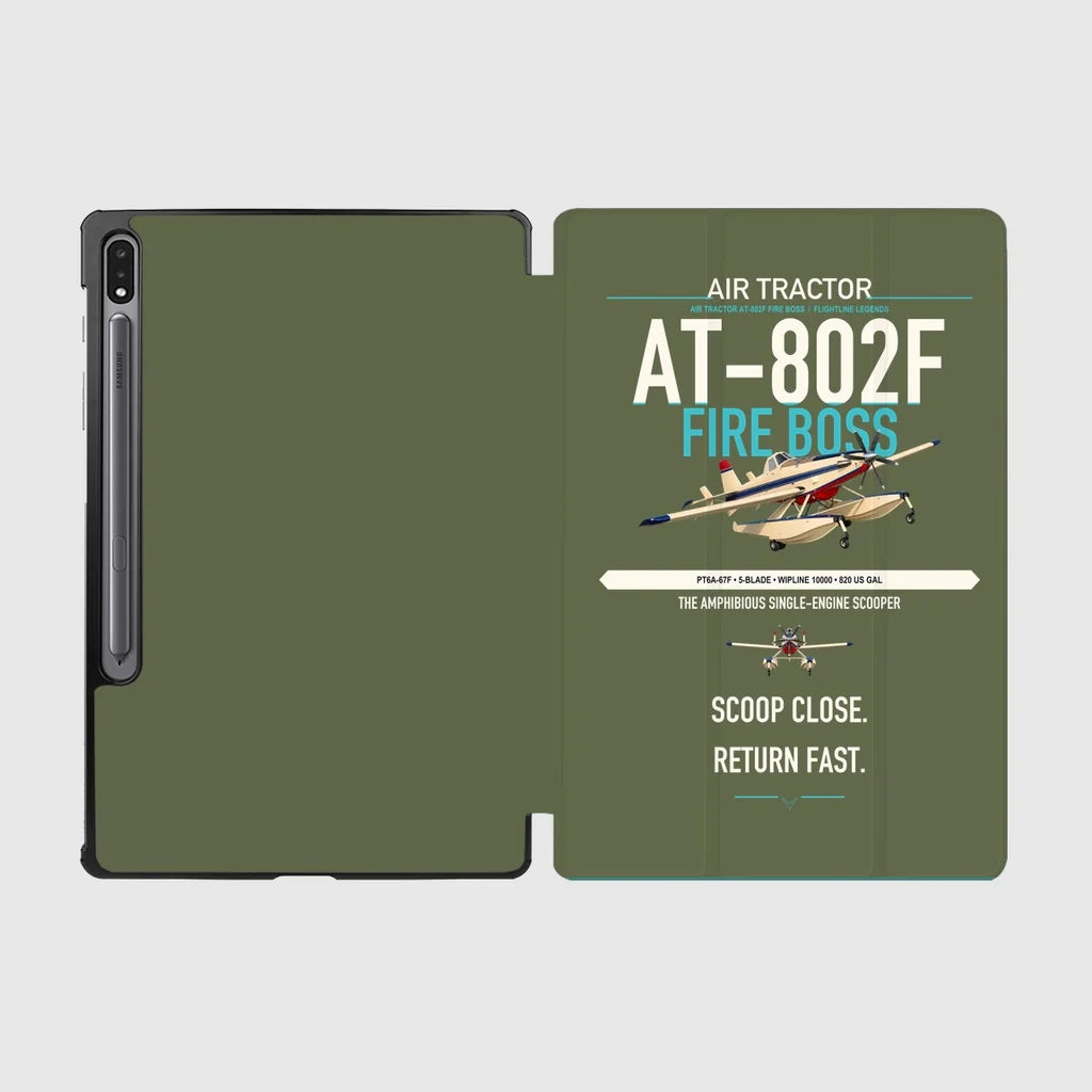 Air Tractor AT-802F Fire Boss design on green army samsung tablet tablet case