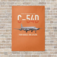 Thumbnail for C-54D Skymaster vertical canvas print - no frame - orange background
