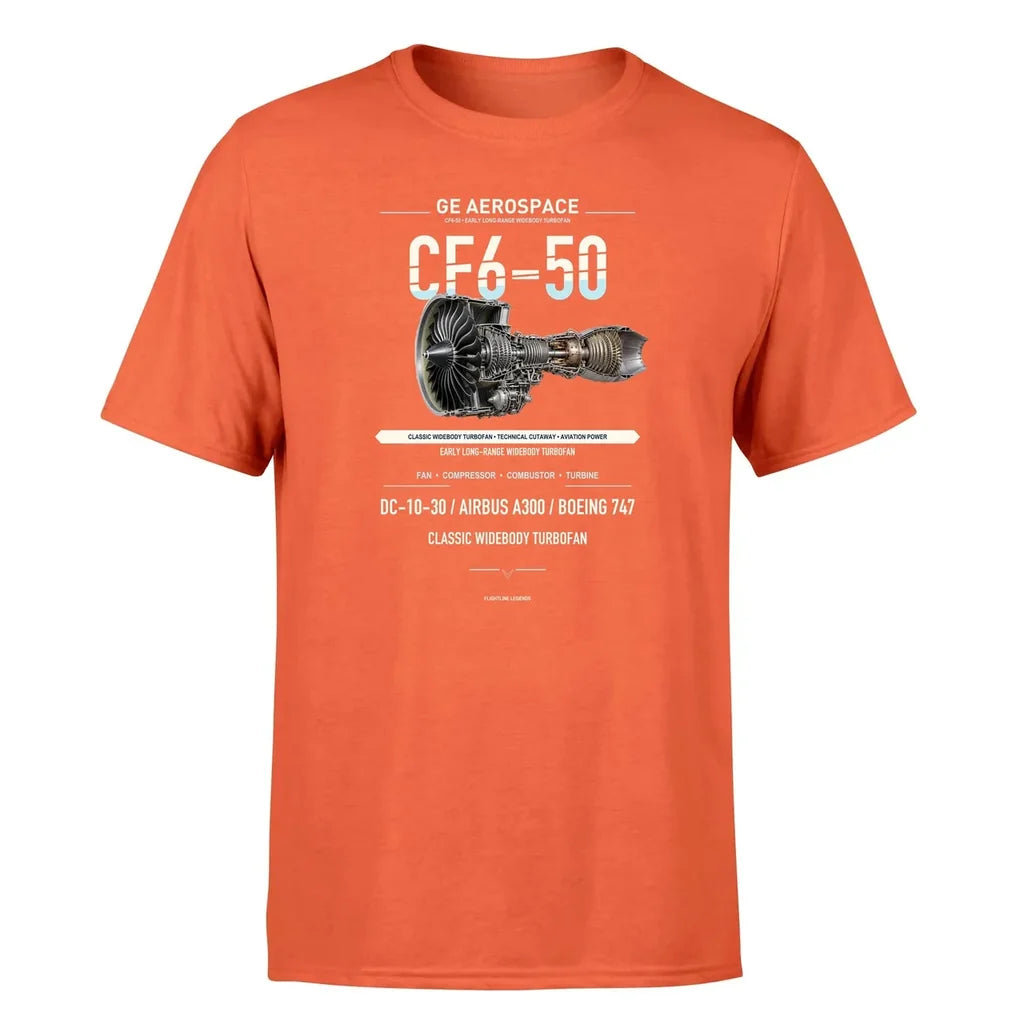 CF6-50 design on orange single side