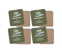 Thumbnail for Fokker 100 design on green army 4 pieces set coaster