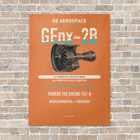 Thumbnail for GEnx-2B vertical canvas print - no frame - orange background