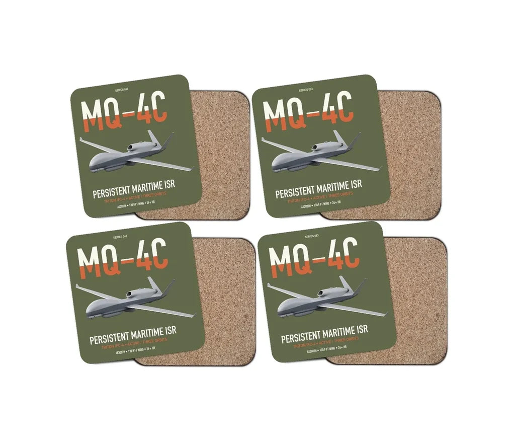 MQ-4C Triton IFC-4 design on green army 4 pieces set coaster