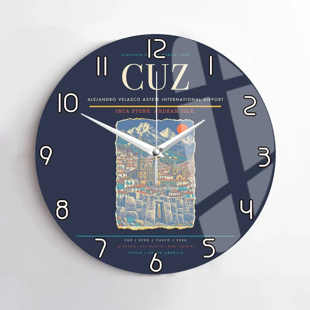 Alejandro Velasco Astete International Airport CUZ Wall-Clock No-Frame - Navy Blue
